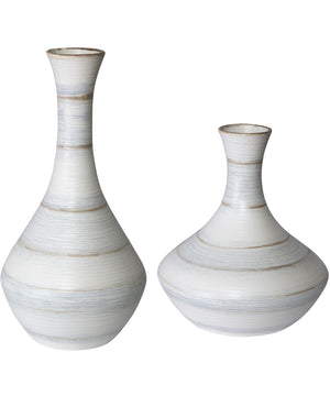 Potter Fluted Striped Vases, Set of 2
