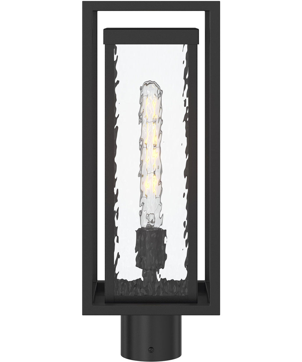 Shaw 19 Inch 1 Light Outdoor Post Light with Clear Glass Textured Black