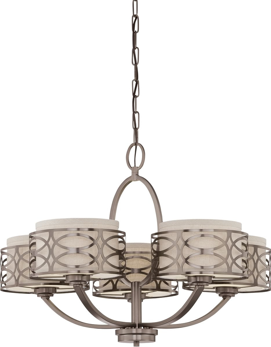 28"W Harlow 5-Light Chandelier Hazel Bronze