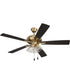 Eos Clear 4 Light 4-Light Fan Satin Brass