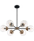 30"W Axis 6-Light Chandelier Matte Black / Brass