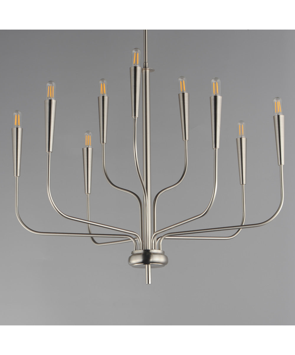Vela 9-Light Chandelier Satin Nickel