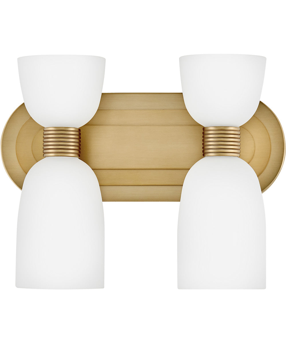 Tallulah 4-Light Small Two Light Vanity in Lacquered Brass