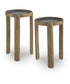 Jossor Accent Table Set Set of 2 Light Brown