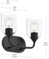 Ilia 2-Light Bath Vanity with Clear Glass Shade Matte Black