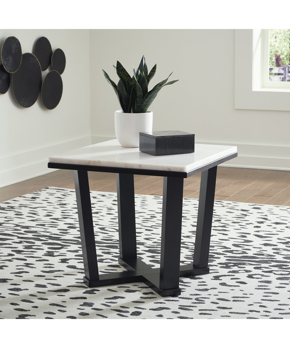 Fostead Square End Table White/Espresso