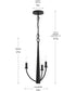 Jheni 3-Light Chandelier Matte Black
