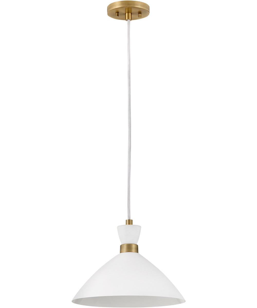 Simon 1-Light Medium Single Light Convertible Pendant in Matte White