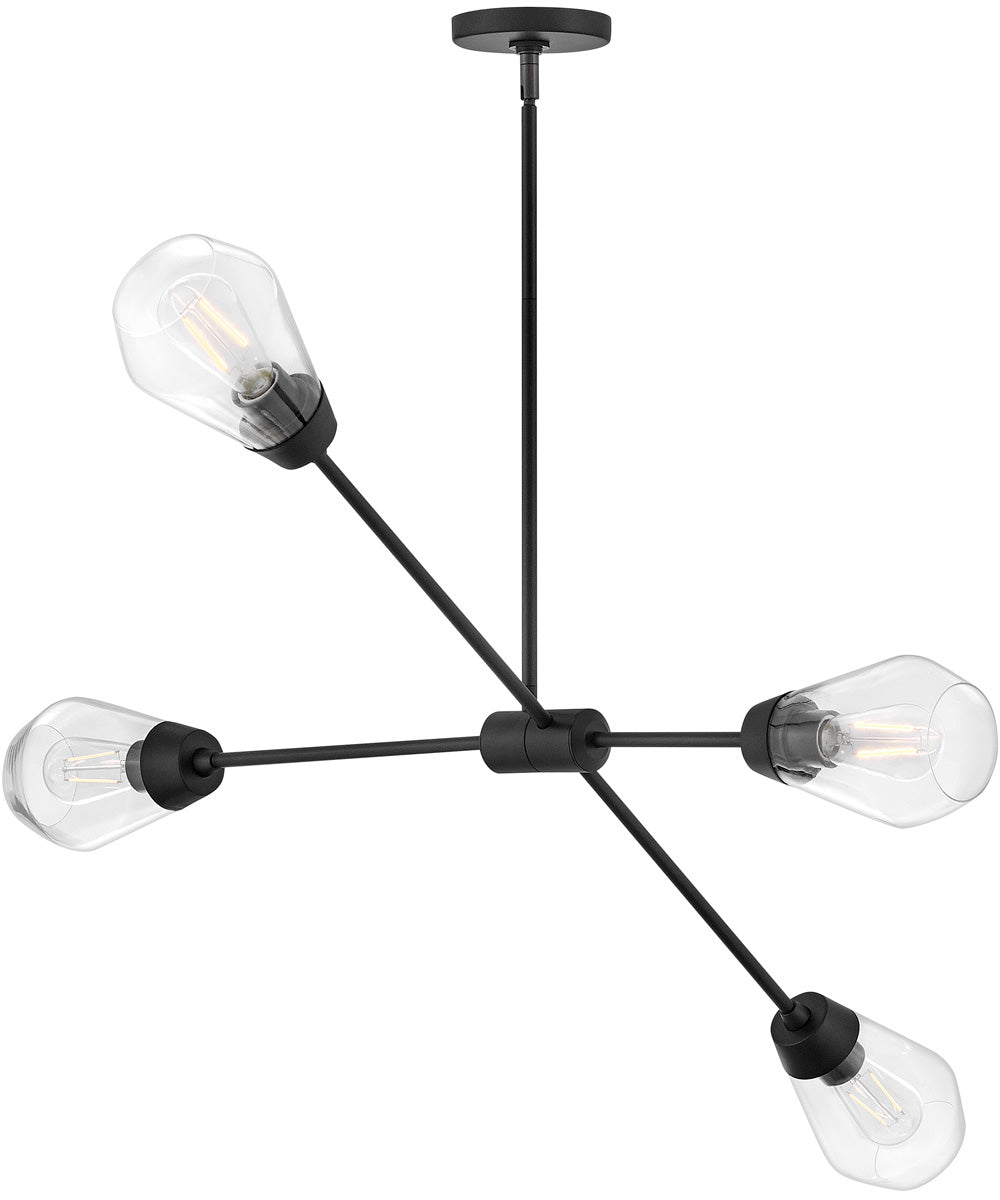 Livie 4-Light Medium Convertible Mobile Single Tier in Black