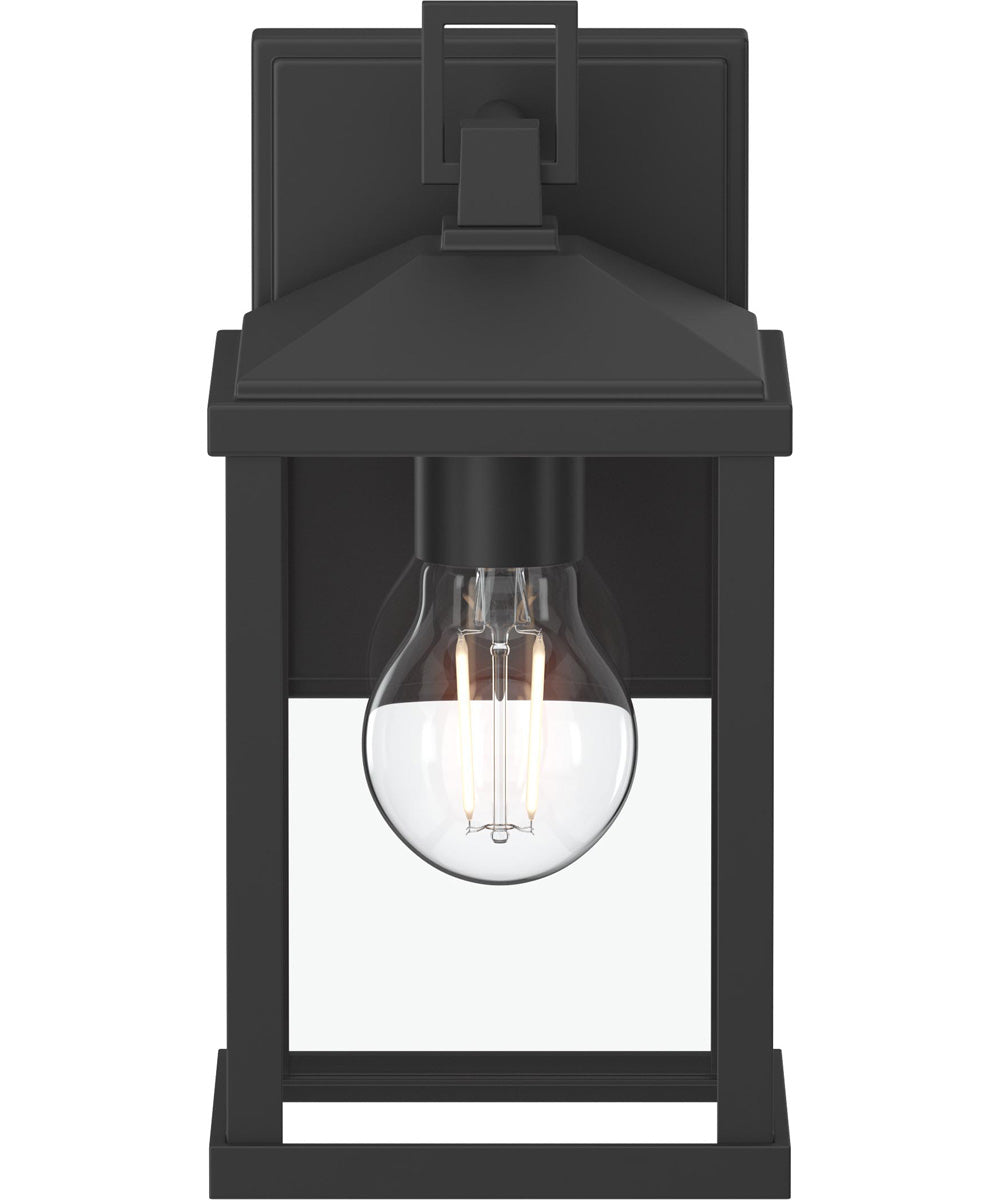 Cantley Small Outdoor Wall Lantern with Clear Glass Panels Matte Black