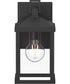 Cantley Small Outdoor Wall Lantern with Clear Glass Panels Matte Black