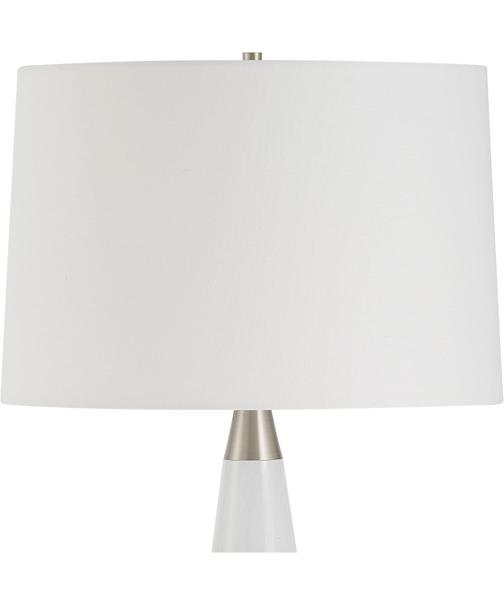 Quinn White & Silver Table Lamp