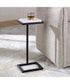 Martini Table in Satin Black with White Polished Marble