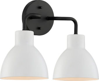 14"W Sloan 2-Light Vanity & Wall Matte Black
