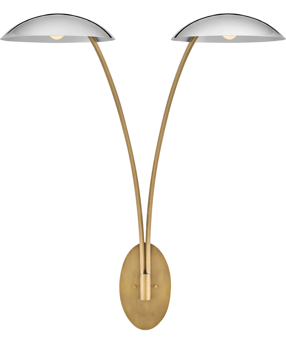 Glenn 2-Light Large Two Light Sconce in Heritage Brass