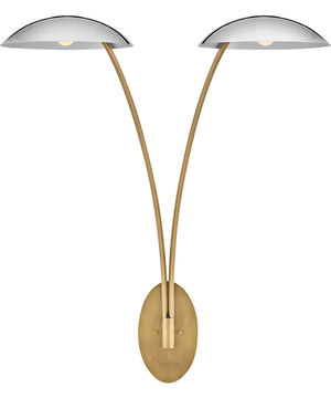 Glenn 2-Light Large Two Light Sconce in Heritage Brass