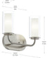 Mack 2-Light Vanity Light with Layered Glass Shades Brushed Nickel