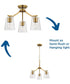 Vertex 3-Light Clear Glass Convertible Chandelier Brushed Gold