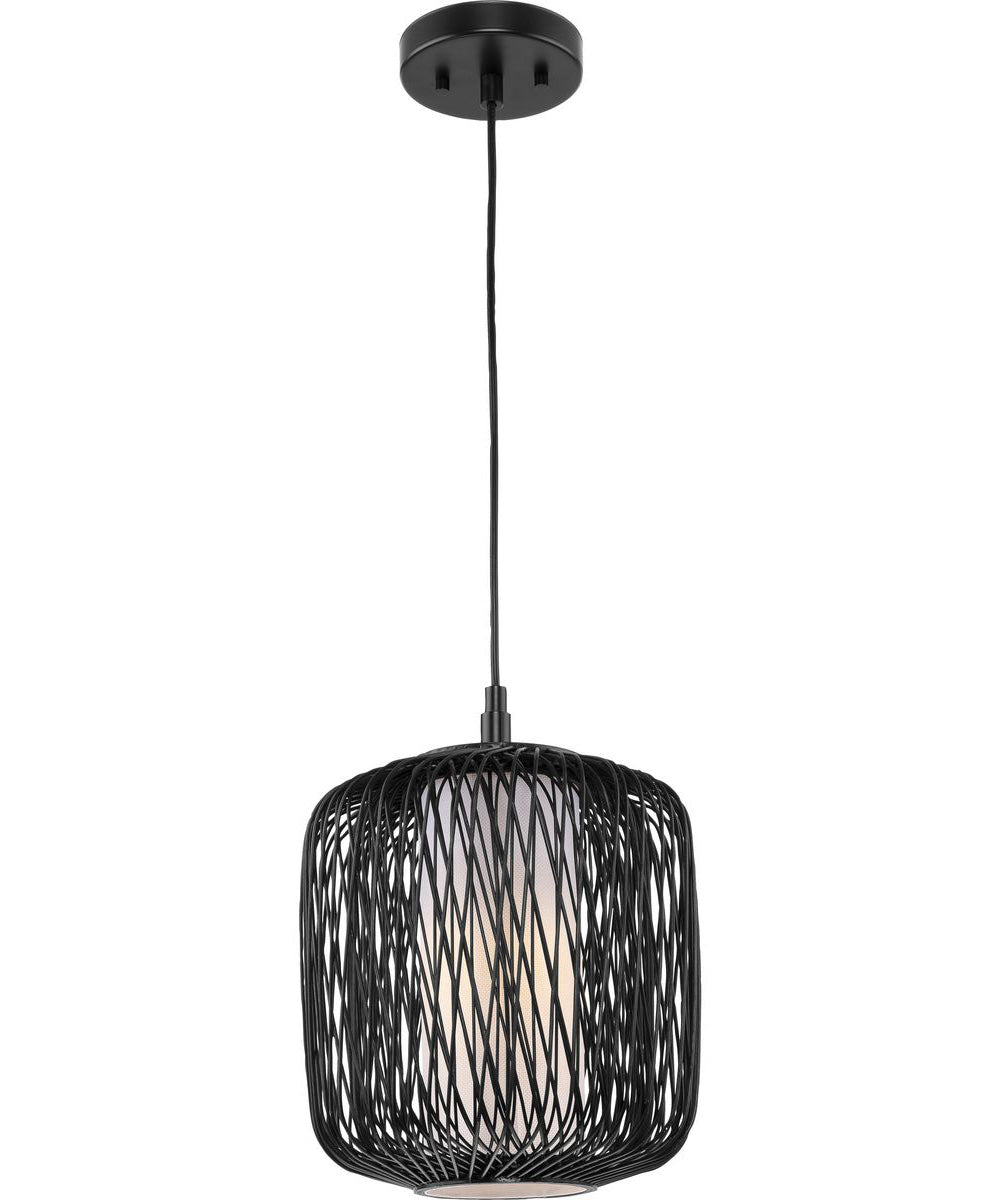 Cordova 1-Light Mini-Pendant Black Rattan