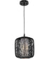 Cordova 1-Light Mini-Pendant Black Rattan