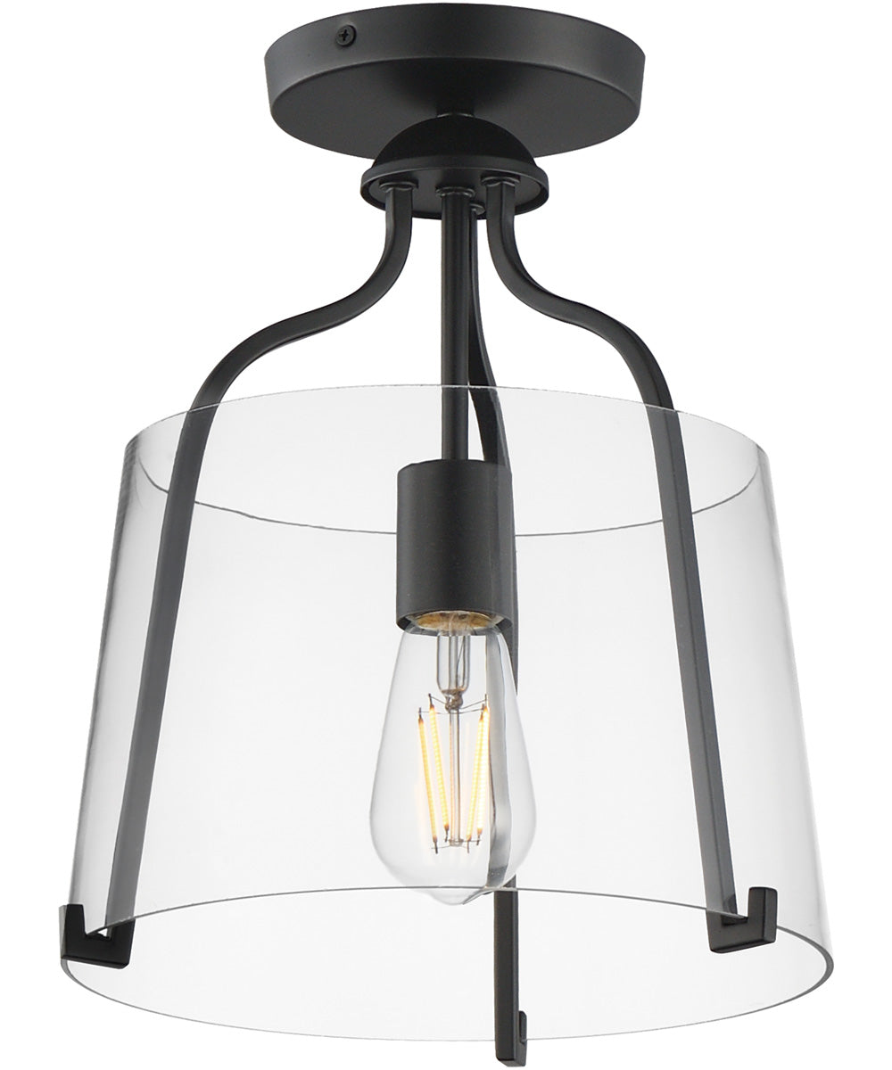 Bellmore 1-Light Pendant/Semi Flush Black