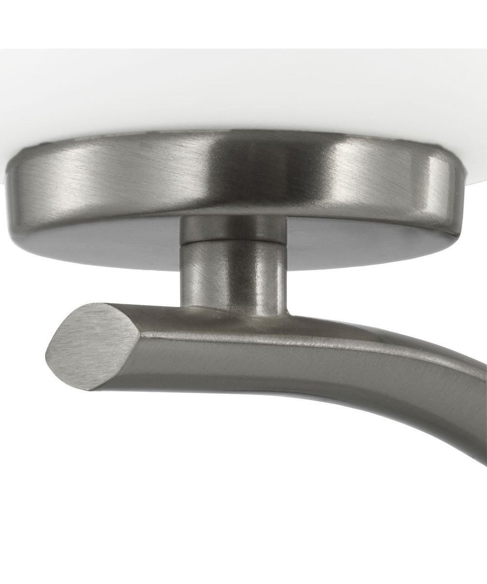 Adley 3-Light Etched White Glass Semi-Flush Convertible Light Brushed Nickel
