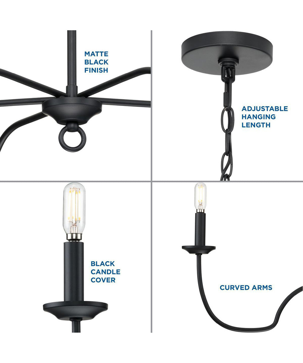 Canebrake 5-Light Chandelier Light Matte Black