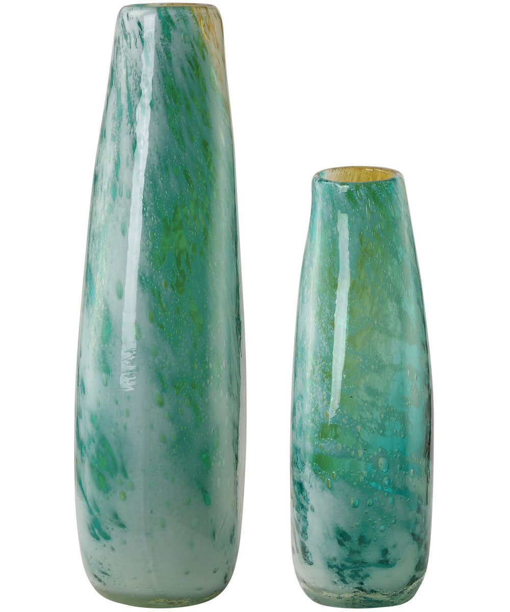 High Tide Glass Vases, Set of 2