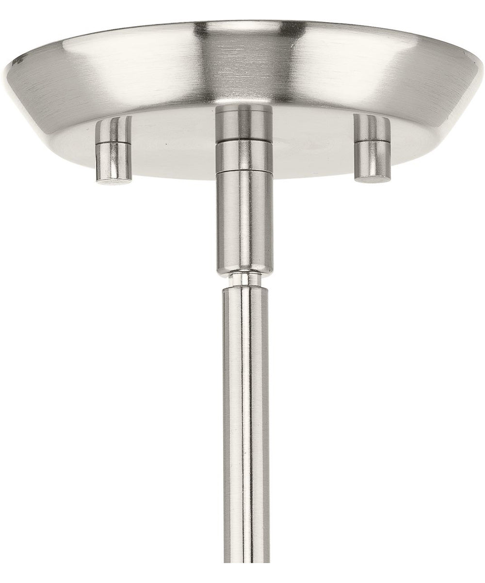 Clarion 1-Light Etched White Pendant P500430 Brushed Nickel