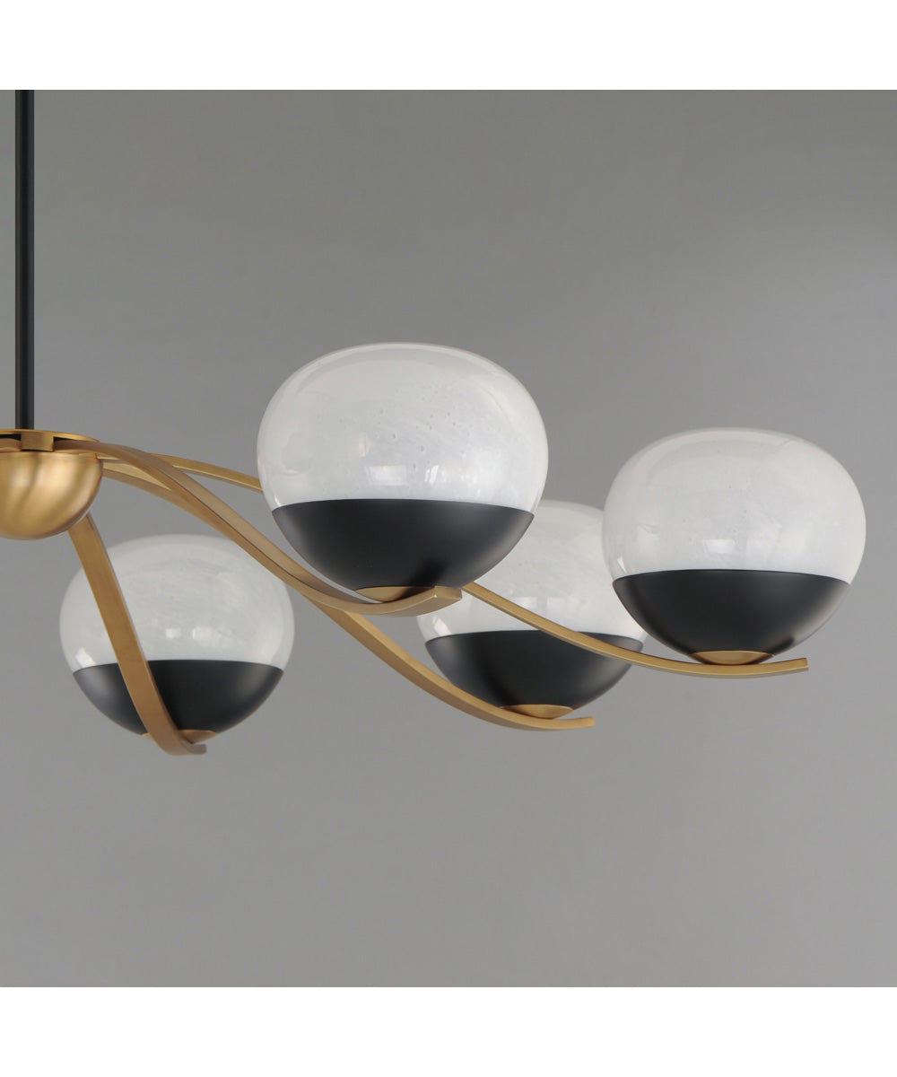 Lucerne 8-Light Chandelier Black / Natural Aged Brass