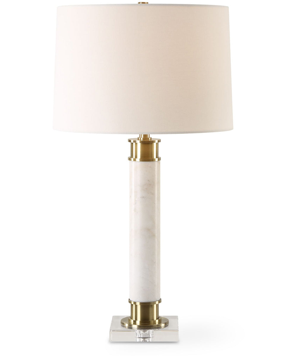 Plinth White Marble Table Lamp
