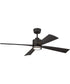 Rhett 52" 4-Blade Indoor/Outdoor Ceiling Fan Damp Rated 1-Light Fan Flat Black
