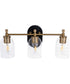Council 3-Light Lighting Flat Black/Satin Brass