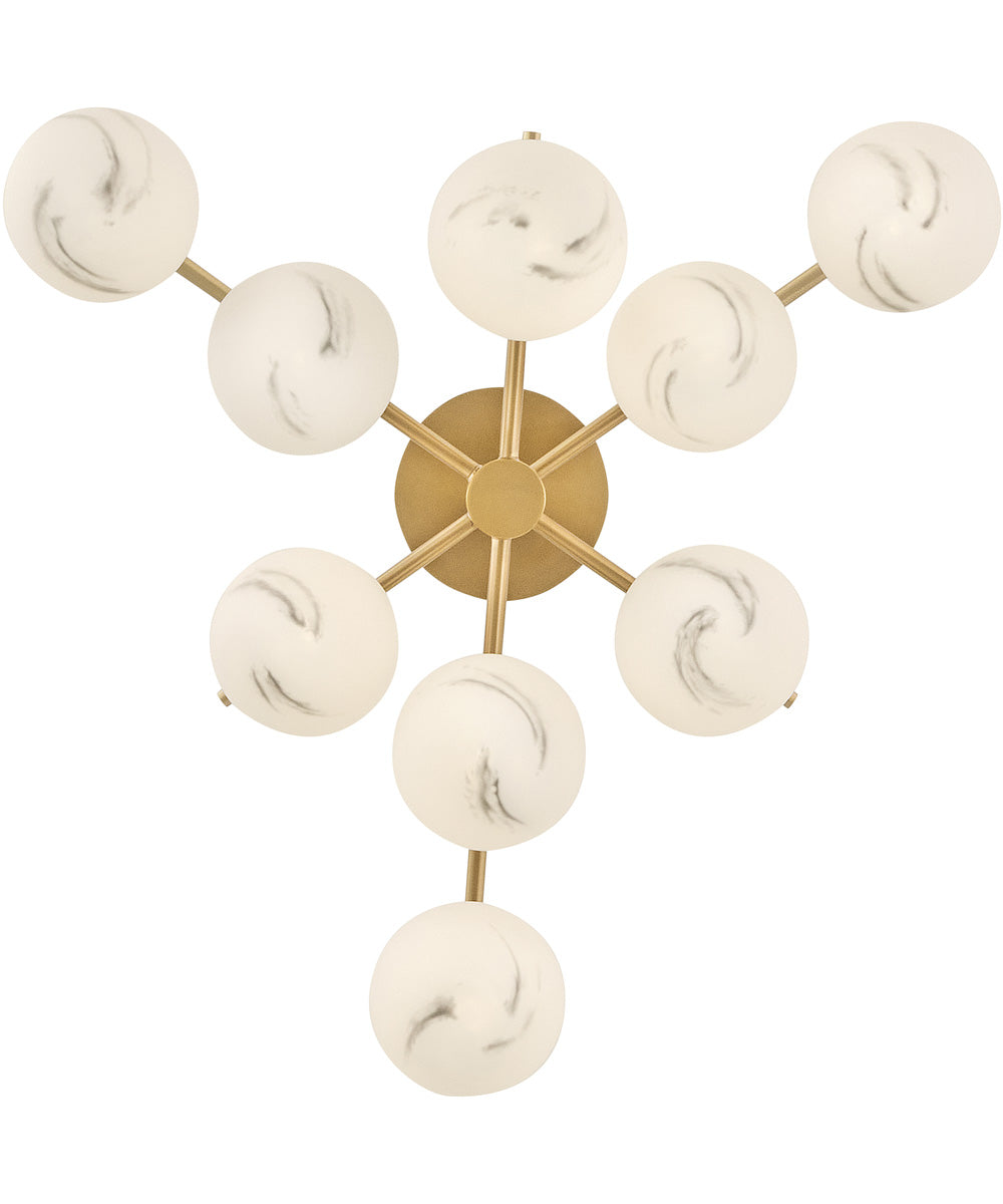 Selene 9-Light Large Semi-Flush Mount in Lacquered Brass