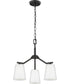 Vertex 3-Light Etched White Convertible Chandelier Matte Black
