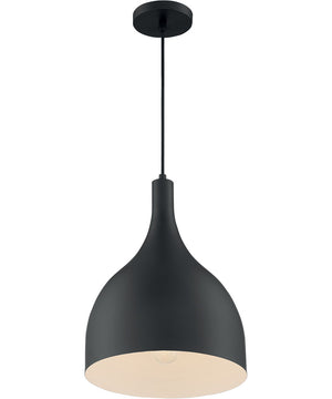 12"W Bellcap 1-Light Pendant Matte Black