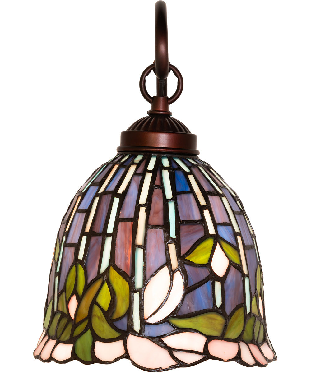 7" Wide Tiffany Flowering Lotus Wall Sconce