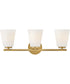 Bri 3-Light Medium Three Light Vanity in Lacquered Brass