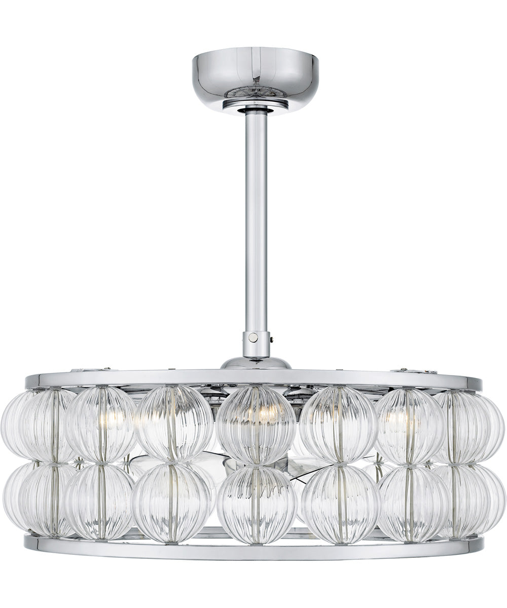 23" Terrarock 4-light Fandelier Polished Chrome