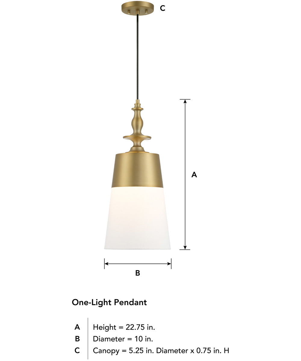 Ava  1 Light Pendant Brushed Gold