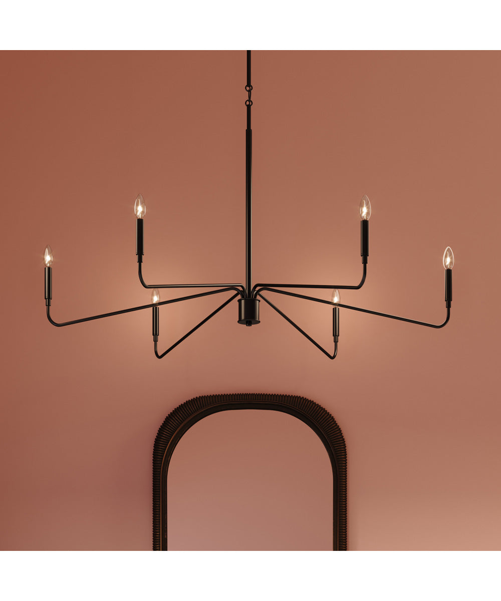 Pilar Extra Large 6-Light Chandelier Matte Black