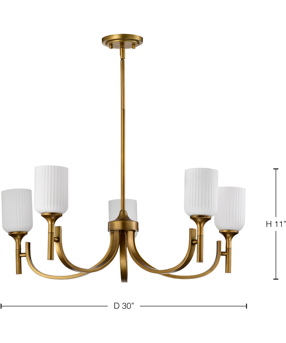 Solara 5-Light Chandelier Natural Brass