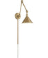 Delancey 1-Light Plug In Portable Wall Burnished Brass, 8"W