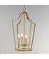Arden 4-Light Pendant Natural Aged Brass