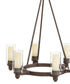 26"w Circolo 6-Light Chandelier Light Olde Bronze Finish with Dual Clear + Umber Glass Shades