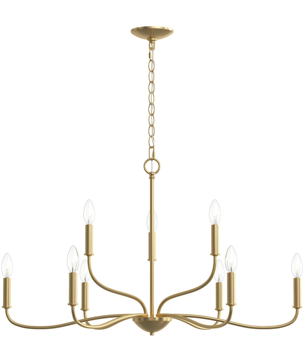 Ilia 9-Light Two-Tier Chandelier Brushed Gold