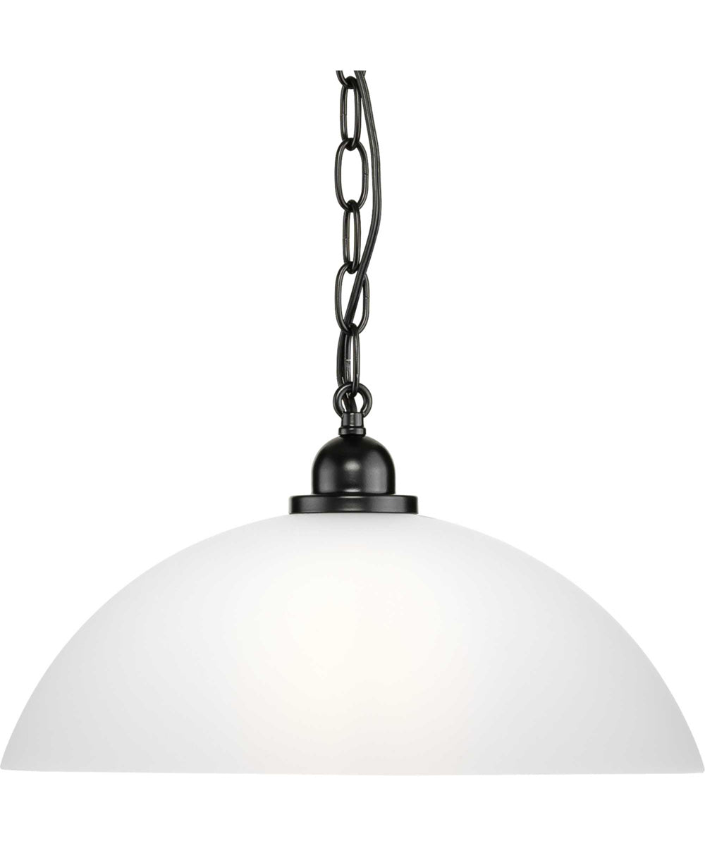Classic Dome 1-Light Transitional Pendant Matte Black