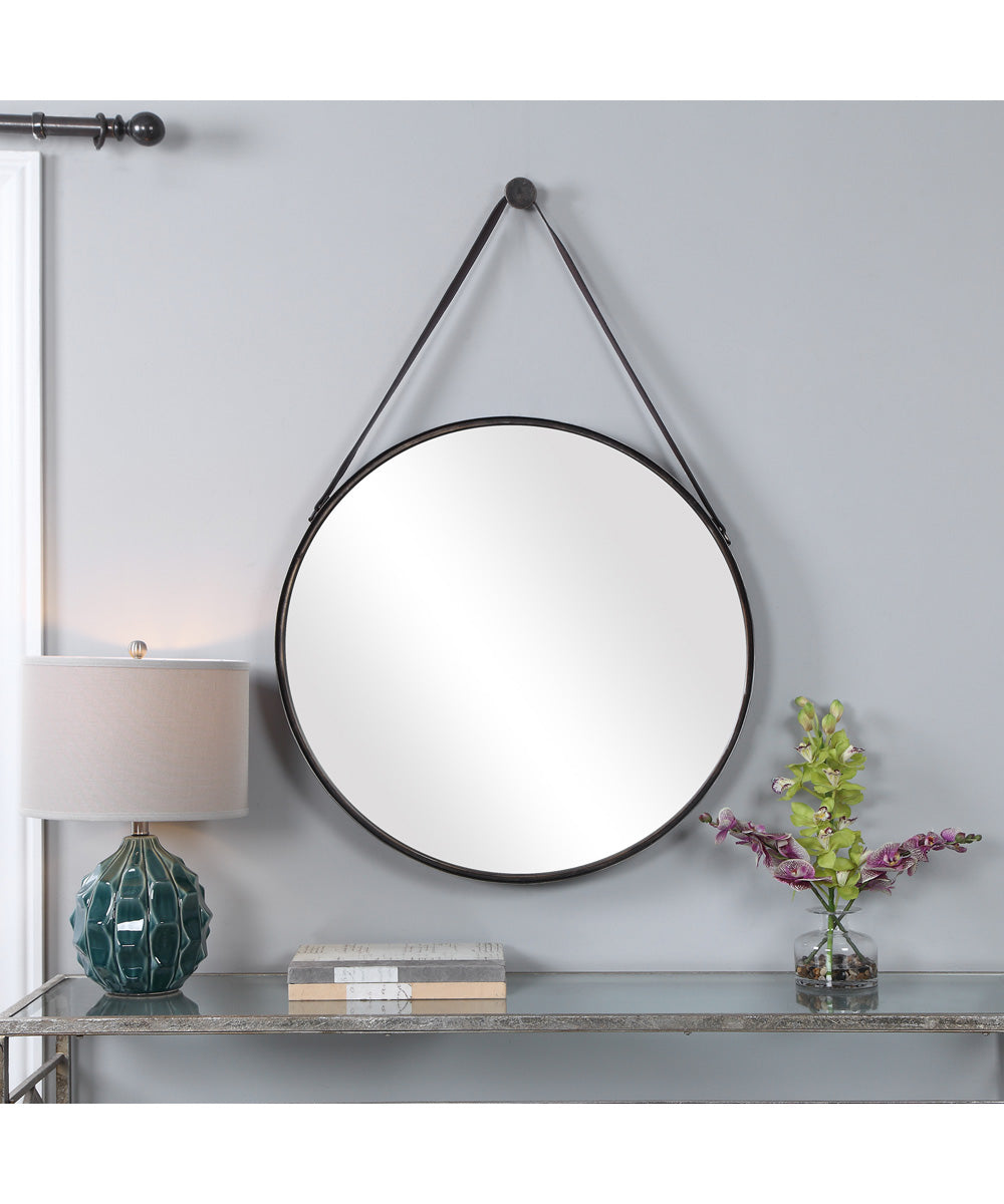 30x30" Wall Mirror Antique Bronze Metal