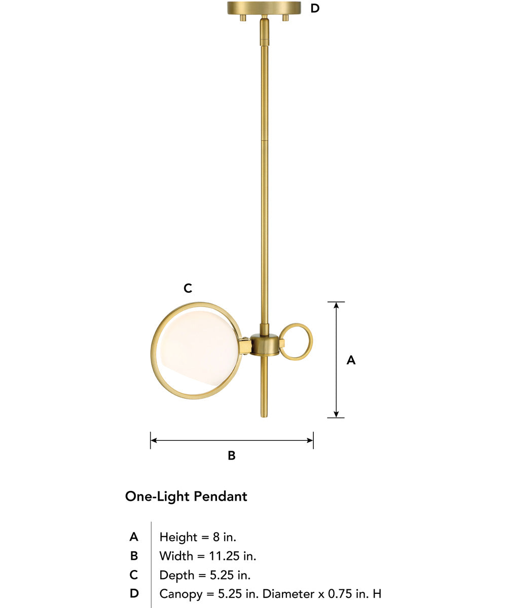 Teatro 1 Light Pendant Brushed Gold