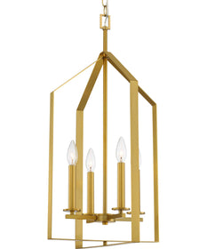 Vertex 4-Light Contemporary Foyer Light Brushed Gold